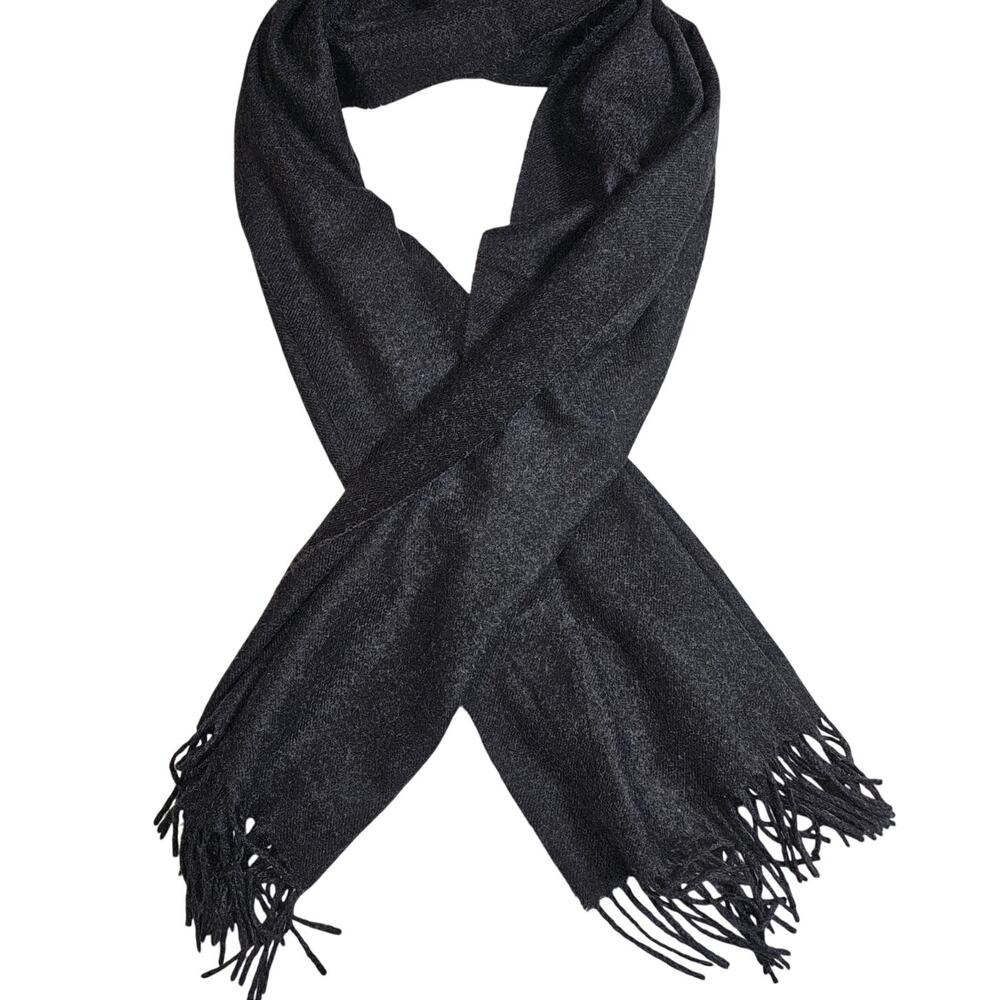 Black Fringe Warm Soft Scarf Soft Oversized